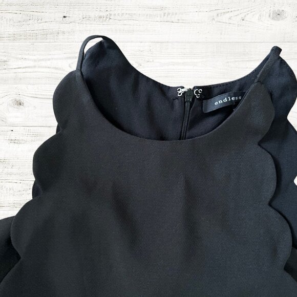 Endless Rose Scallop Hem Romper Open Sides XS - Picture 3 of 3